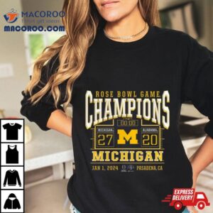 Michigan Wolverines College Football Playoff Rose Bowl Champions Score Tshirt