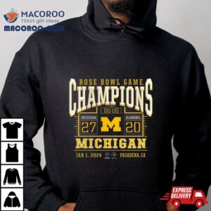 Michigan Wolverines College Football Playoff Rose Bowl Champions Score Tshirt