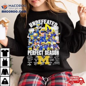 Michigan Wolverines Football Undefeated Perfect Season Champions Signatures Tshirt