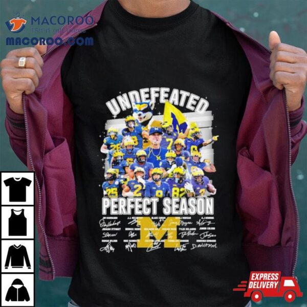 Michigan Wolverines Football 2024 Undefeated Perfect Season Champions Signatures Shirt