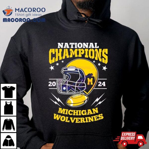 Michigan Wolverines Football Helmet National Champions 2024 Shirt