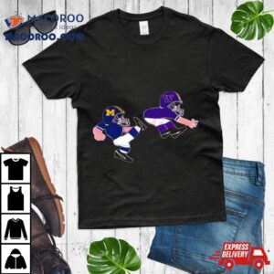 Michigan Wolverines Kicks Washington Huskies Chibi Tshirt