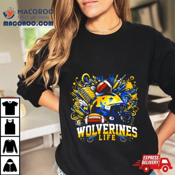 Michigan Wolverines Life Helmet Shirt