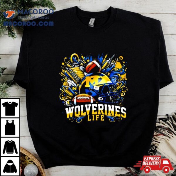 Michigan Wolverines Life Helmet Shirt