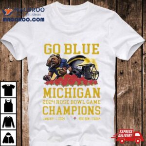 Michigan Wolverines Mascot Go Blue Rose Bowl Game Champions Rose Bowl Stadium Tshirt