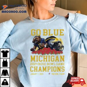 Michigan Wolverines Mascot Go Blue Rose Bowl Game Champions Rose Bowl Stadium Tshirt