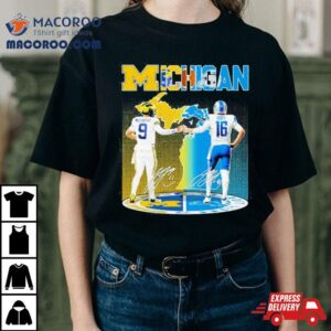 Michigan Wolverines Mccarthy And Detroit Lions Goff Season Champions Signatures Tshirt