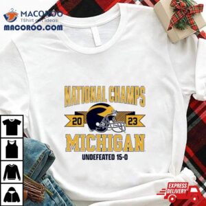 Michigan Wolverines National Champions Arched Helmet Undefeated Tshirt