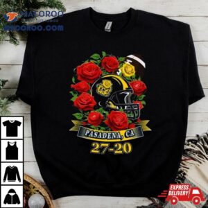 Michigan Wolverines Rose Helmet Pasadena Ca Tshirt