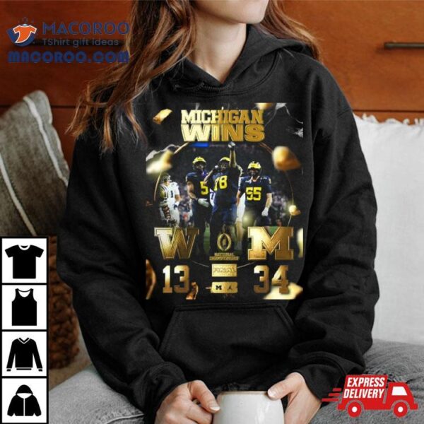 Michigan Wolverines Victory Washington Huskies 2023 National Champions Final Score Shirt