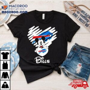 Mickey Heart Buffalo Bills Tshirt