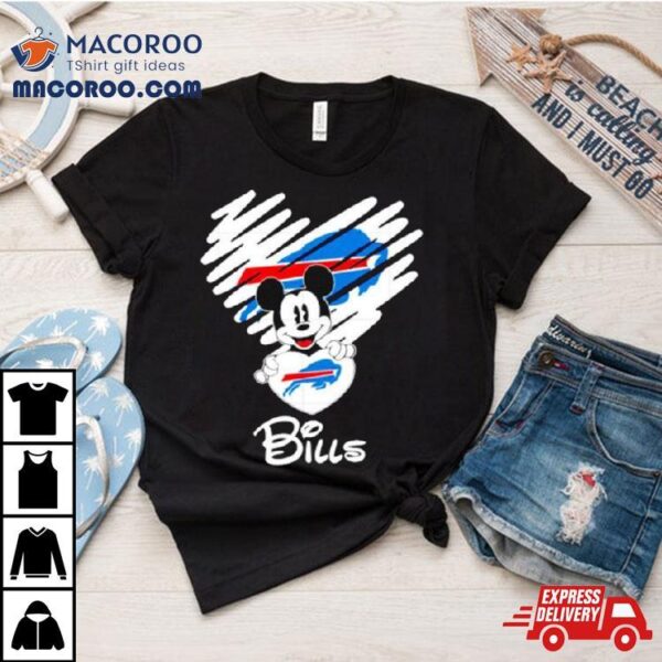 Mickey Heart Buffalo Bills Shirt