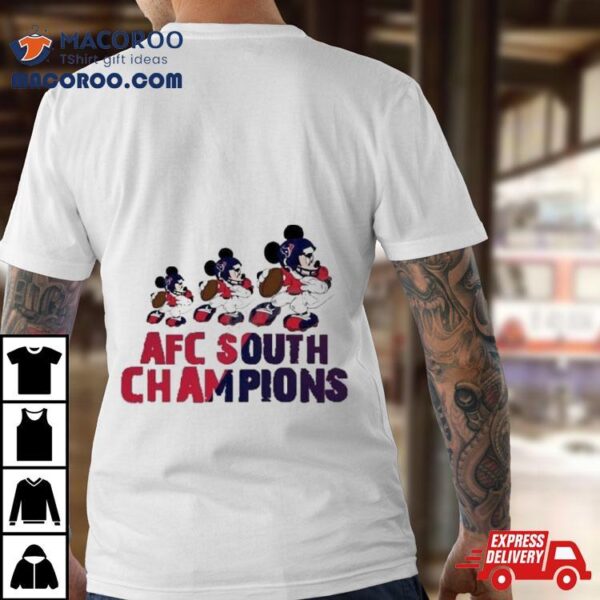 Mickey Mouse Disney Houston Texans Champs 2023 2024 Afc South Champions T Shirt