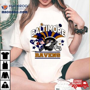 Mickey Mouse Player Baltimore Ravens Football Tshirt