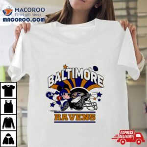 Mickey Mouse Player Baltimore Ravens Football Tshirt