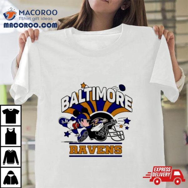 Mickey Mouse Player Baltimore Ravens Football Shirt