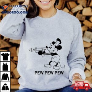 Mickey Mouse Steamboat Pew Pew Pew Tshirt