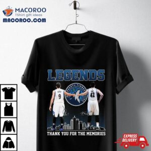 Minnesota Timberwolves Legends Ricky Rubio And Kevin Love Thank You For The Memories Signatures Tshirt