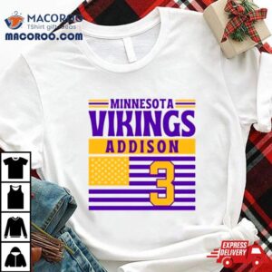 Minnesota Vikings Addison 3 American Flag Football T Shirt