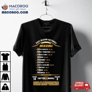 Missouri Tigers Football 2023 Cotton Bowl Champs Season Victories Shirt