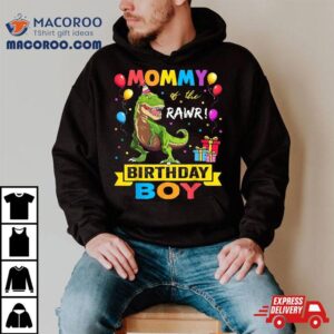 Mommy Of The Birthday Boy Dinosaur Raptor Funny Tshirt