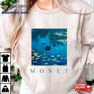 Monet Waterlily Black Ca Tshirt