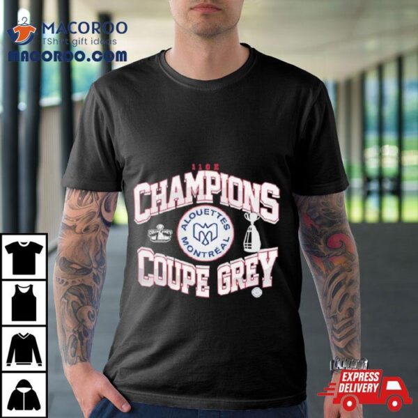 Montreal Alouettes 2023 Grey Cup Champions Logo T Shirt