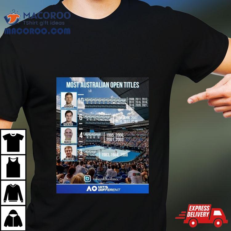 Most Australian Open Titles 2024 Tennis Shirt Most Australian Open Titles 2024 Tennis Shirt