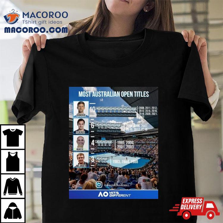 Most Australian Open Titles 2024 Tennis Shirt Most Australian Open Titles 2024 Tennis Shirt