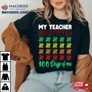 My Teacher Survived Days Of Me School Funny Kids Costume Tshirt