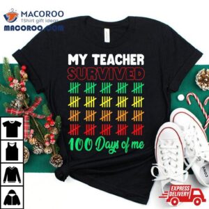 My Teacher Survived Days Of Me School Funny Kids Costume Tshirt