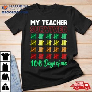 My Teacher Survived Days Of Me School Funny Kids Costume Tshirt