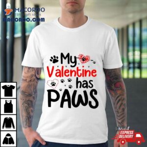 My Valentine Has Paws Dog Retro Tshirt