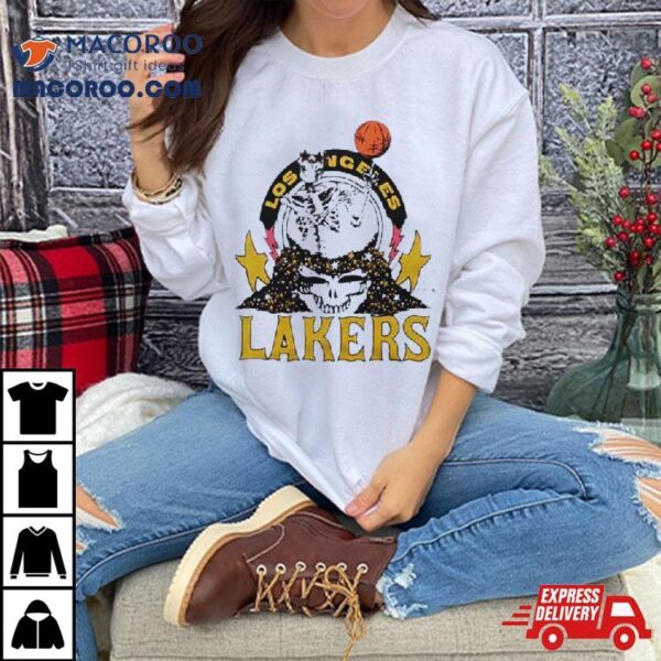 Nba X Grateful Dead X Los Angeles Lakers Skull 2024 T Shirt