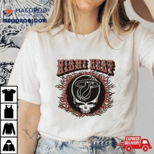 Nba X Grateful Dead X Miami Heat Flaming Skull Tshirt