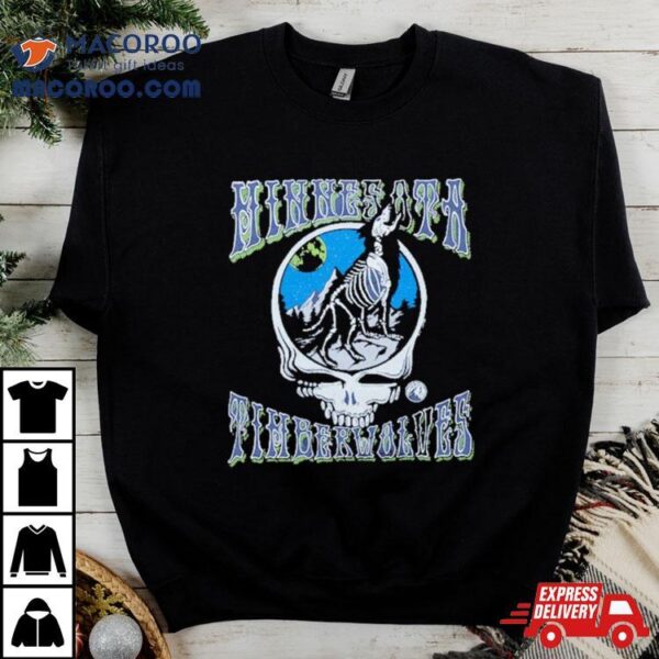 Nba X Grateful Dead X Timberwolves Skull Shirt