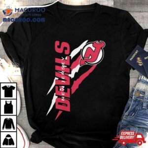 New Jersey Devils Starter Black Color Scratch Tshirt