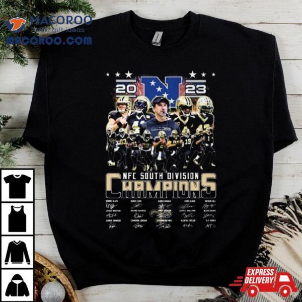 New Orleans Saints 2023 Nfc South Division Champions Signatures Shirt