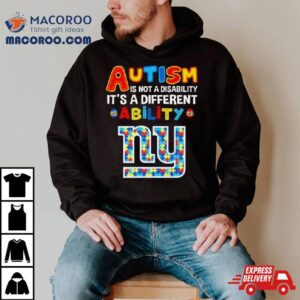 New York Giants Autism Is Not A Disability It S A Different Ability Tshirt