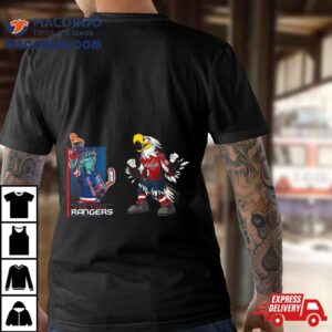 New York Rangers Vs Washington Capitals Nhl Mascot Cartoon Hockey Tshirt