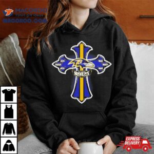 Nfl Blue Crusader Cross Baltimore Ravens Tshirt