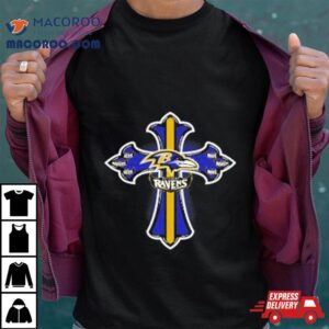 Nfl Blue Crusader Cross Baltimore Ravens Tshirt