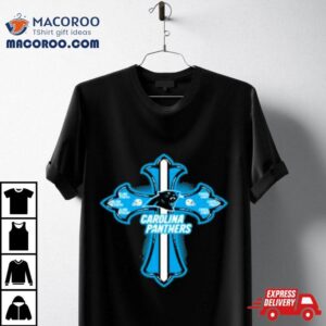 Nfl Blue Crusader Cross Carolina Panthers Tshirt
