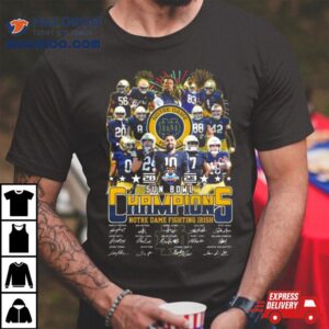 Notre Dame Fighting Irish Football Sun Bowl Champions Signatures Tshirt