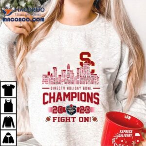 Official Usc Trojans Football Directv Holiday Bowl Champions Fight On Skyline Tshirt