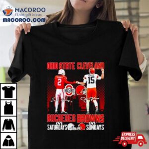 Ohio State Buckeyes Egbuka On Saturdays Cleveland Browns Flacco On Sundays Signatures Tshirt