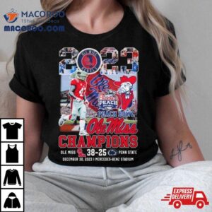 Ole Miss Rebels Mascot Peach Bowl Champions Penn State Tshirt