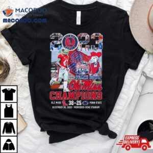 Ole Miss Rebels Mascot Peach Bowl Champions Penn State Tshirt