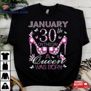 On January Th A Queen Was Born Aquarius Capricorn Birthday Tshirt