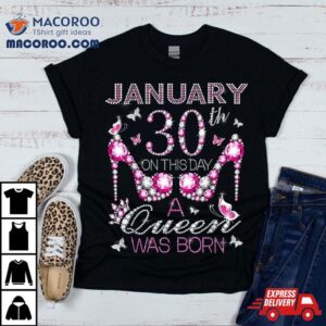 On January Th A Queen Was Born Aquarius Capricorn Birthday Tshirt